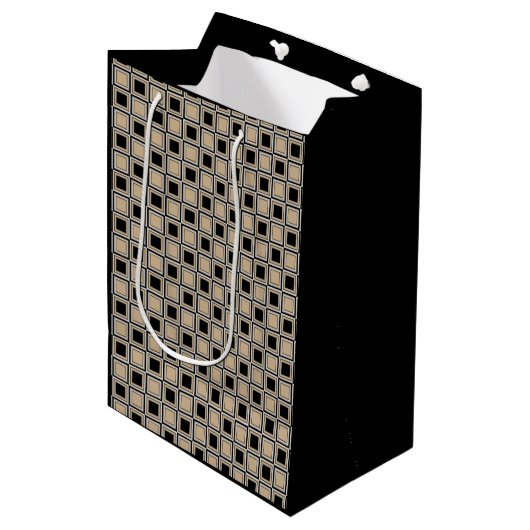Quadratmuster Mittlere Geschenktüte (Vorderseite Schrägansicht)