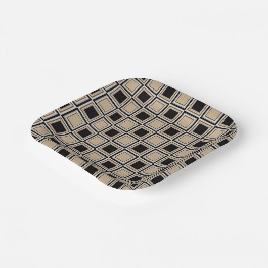 Quadratmuster Pappteller (Gewinkelt)