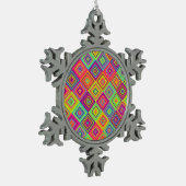 Quadratmuster Schneeflocken Zinn-Ornament (Links)
