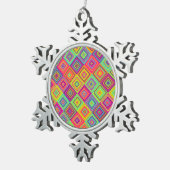 Quadratmuster Schneeflocken Zinn-Ornament (Rechts)