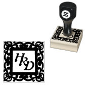 Quadratrahmenmonogramm Gummistempel (Stempel)