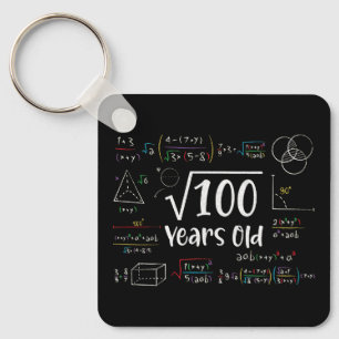 Quadratwurzel 100 10. Geburtstag 10 Jahre alte Ges Schlüsselanhänger