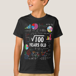 Quadratwurzel 100 10. Geburtstag 10 Jahre alte Ges T-Shirt