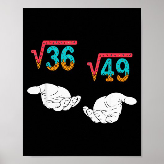 Quadratwurzel 36 49 Meme 67 Eis Drip Mathe Teac Poster (Vorne)