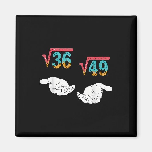 Quadratwurzel 36 49 Meme 67 Eis Drip Mathelehrer Magnet (Vorne)