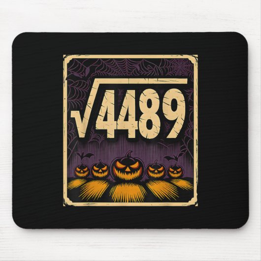 Quadratwurzel 4489 Halloween-Kürbis-Mathematik-Wit Mousepad (Vorne)