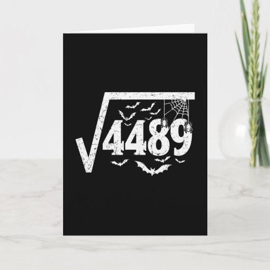 Quadratwurzel 4489 Lustiger Halloween-Meme 67 Math Karte (Vorderseite)