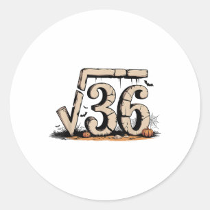 Quadratwurzel 67 Meme 6 7 Gen Alpha Halloween Six  Runder Aufkleber