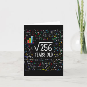 Quadratwurzel aus 256 16. Geburtstag 16 Jahre alte Karte