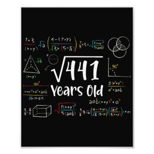Quadratwurzel aus 441 21. Geburtstag 21 Jahre alte Fotodruck