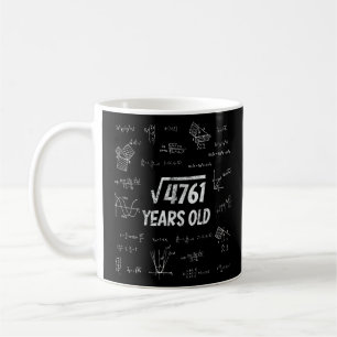 Quadratwurzel des 4761 69th Birthday Math Nerds Kaffeetasse