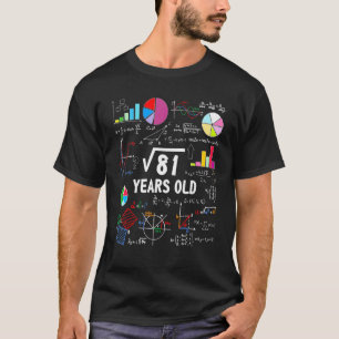 Quadratwurzel des 81. 9. Geburtstags 9 Jahre alten T-Shirt