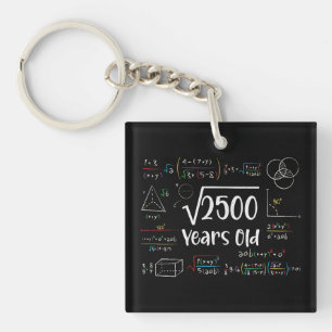 Quadratwurzel von 2500 50. Geburtstag 50 Jahre alt Schlüsselanhänger