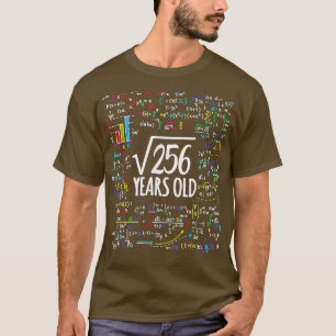 Quadratwurzel von 256 16. Geburtstag 16 Jahre alte T-Shirt
