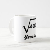 Quadratwurzel von 4900 70 Jahren alt Kaffeetasse (Vorderseite Links)