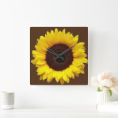 Quadratzanaluhr/Sonnenblume Quadratische Wanduhr (Zuhause)