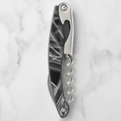 Quadratzecken, graue Linien auf schwarzem Hintergr Kellnermesser (Rückseite)