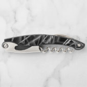 Quadratzecken, graue Linien auf schwarzem Hintergr Kellnermesser (Vorderseite)