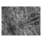 Quadratzecken, graue Linien auf schwarzem Hintergr Tischdecke (Vorderseite (Horizontal))