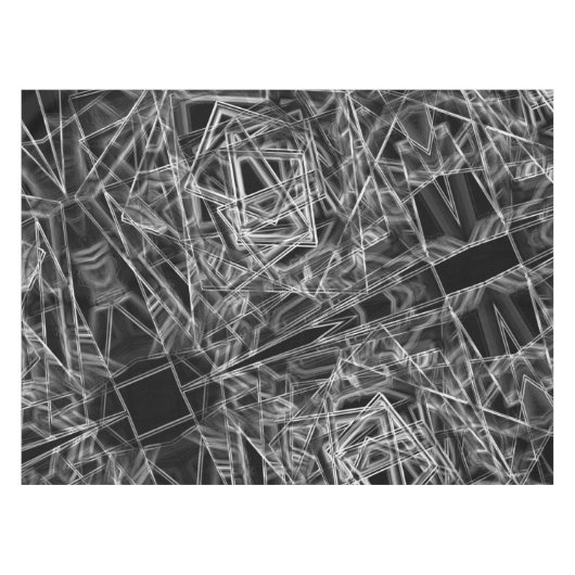 Quadratzecken, graue Linien auf schwarzem Hintergr Tischdecke (Vorderseite (Horizontal))