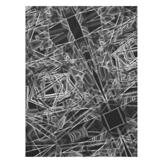 Quadratzecken, graue Linien auf schwarzem Hintergr Tischdecke (Vorderseite)