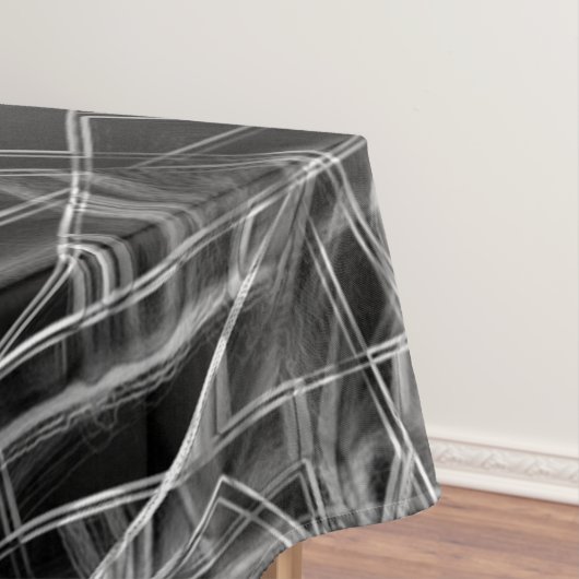 Quadratzecken, graue Linien auf schwarzem Hintergr Tischdecke (Beispiel)