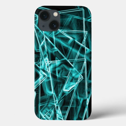 Quadratzecken und Neon- oder Himmelblau-Flecken Case-Mate iPhone Hülle (Rückseite)