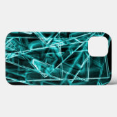 Quadratzecken und Neon- oder Himmelblau-Flecken Case-Mate iPhone Hülle (Rückseite (Horizontal))
