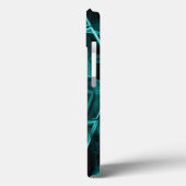 Quadratzecken und Neon- oder Himmelblau-Flecken Case-Mate iPhone Hülle (Rückseite / Links)