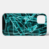 Quadratzecken und Neon- oder Himmelblau-Flecken Case-Mate iPhone Hülle (Rückseite (Horizontal))