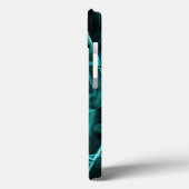 Quadratzecken und Neon- oder Himmelblau-Flecken Case-Mate iPhone Hülle (Rückseite / Links)