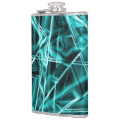 Quadratzecken und Neon- oder Himmelblau-Flecken Flachmann (Links)