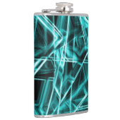 Quadratzecken und Neon- oder Himmelblau-Flecken Flachmann (Rechts)