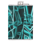 Quadratzecken und Neon- oder Himmelblau-Flecken Flachmann (Rückseite)