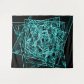 Quadratzecken und Neon- oder Himmelblau-Flecken Wandteppich (Vorderseite (Horizontal))