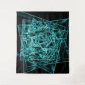 Quadratzecken und Neon- oder Himmelblau-Flecken Wandteppich (Vorderseite)