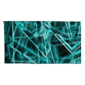 Quadratzecken und Zyan- oder Himmelblau-Neonfärbun Kissenbezug (Rückseite-Rechts)