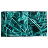 Quadratzecken und Zyan- oder Himmelblau-Neonfärbun Kissenbezug (Vorderseite-Rechts)