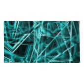 Quadratzecken und Zyan- oder Himmelblau-Neonfärbun Kissenbezug (Rückseite-Links)