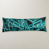 Quadratzecken und Zyan- oder Himmelblau-Neonfärbun Seitenschläferkissen (Rückseite)