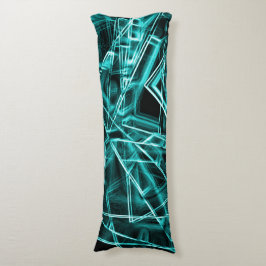 Quadratzecken und Zyan- oder Himmelblau-Neonfärbun Seitenschläferkissen