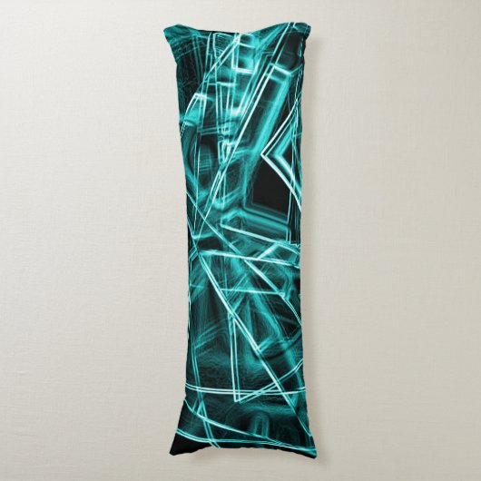 Quadratzecken und Zyan- oder Himmelblau-Neonfärbun Seitenschläferkissen (Vorderseite Vertikal)