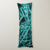 Quadratzecken und Zyan- oder Himmelblau-Neonfärbun Seitenschläferkissen (Rückseite (Vertikal))