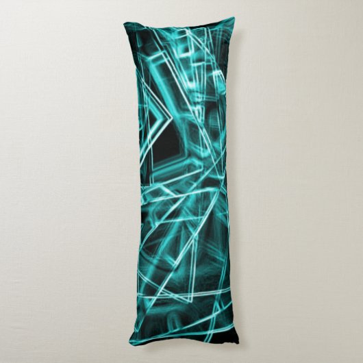 Quadratzecken und Zyan- oder Himmelblau-Neonfärbun Seitenschläferkissen (Rückseite (Vertikal))