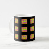 Quadratzellentafelmuster auf schwarz kaffeetasse (Vorderseite Links)