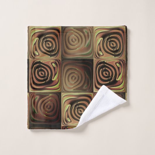 Quadratzenbefreiung mit braunen Gradientenzirkeln Badhandtuch Set (Waschlappen)