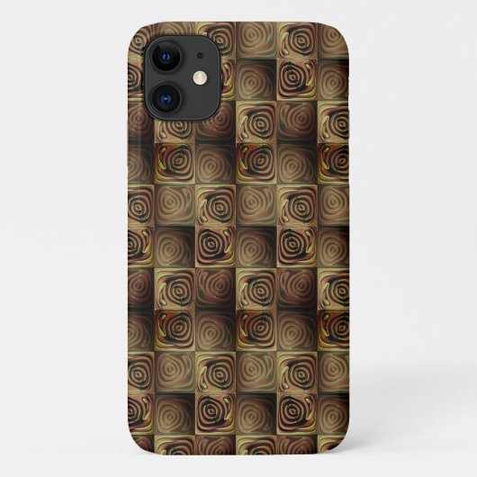 Quadratzenbefreiung mit braunen Gradientenzirkeln Case-Mate iPhone Hülle (Rückseite)