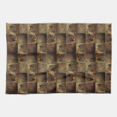 Quadratzenbefreiung mit braunen Gradientenzirkeln Geschirrtuch (Horizontal)