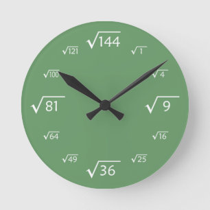 Quadratzenmauer-Uhr (grün/weiß) Runde Wanduhr