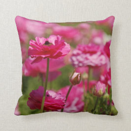 Quadratzoll mit rosa Ranunculus-Design Kissen